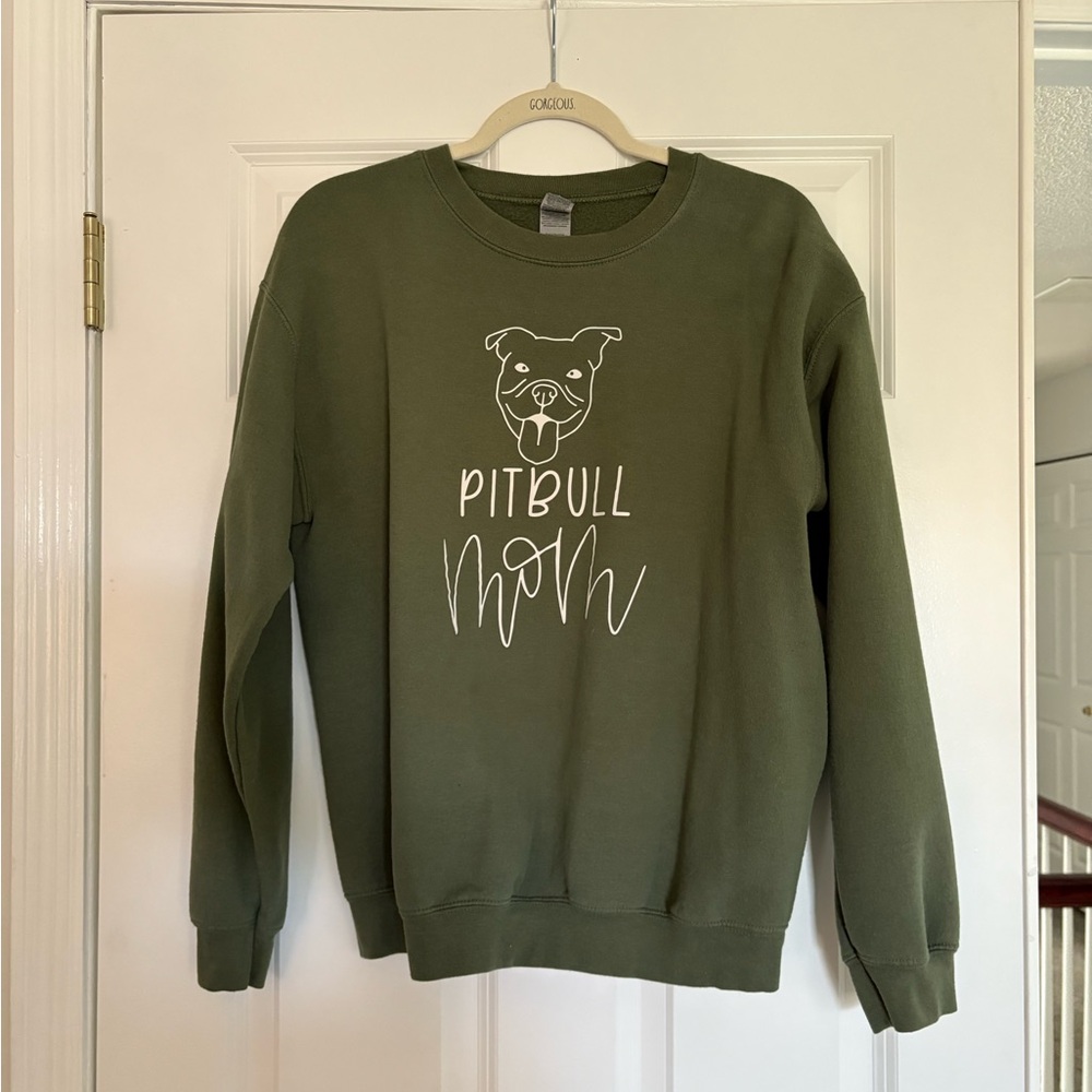 Green Pitbull Mom Sweatshirt